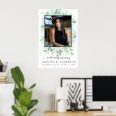 In Loving Memory Eucalyptus groen diensten Poster (Thuiskantoor)