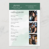 In Loving Memory Eucalyptus groen diensten Programmakaart (Achterkant)