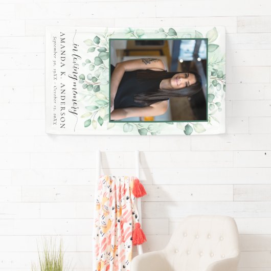 In Loving Memory Eucalyptus groen diensten Spandoek (Insitu)