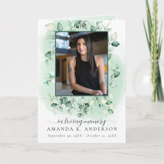 In Loving Memory Eucalyptus groen tweevoudig Programma (Voorkant)