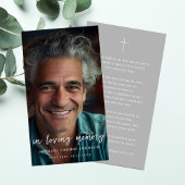 In Loving Memory Faded Photo Funeral Prayer Kaart