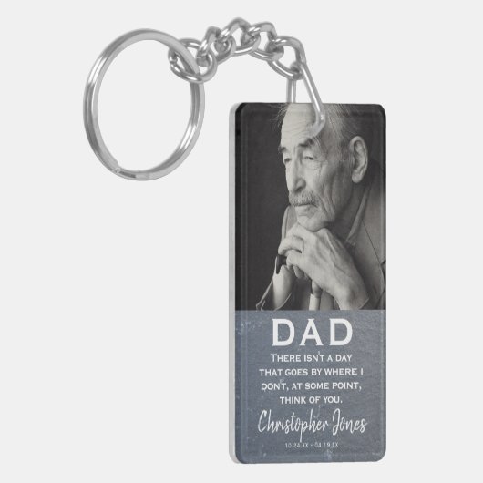 In Loving Memory Family Memorial Photo Keepomwille Sleutelhanger (Voorkant Links)