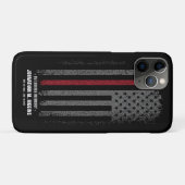 In Loving Memory FireFighter Dunne rode lijn vlag Case-Mate iPhone Case (Achterkant (horizontaal))