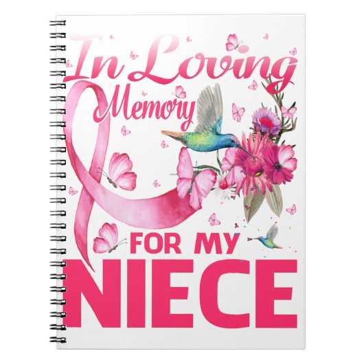 In Loving Memory For My Niece Notitieboek (Voorkant)