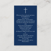 In Loving Memory Foto Begrafenis Blauw Gebed Kaart Visitekaartje (Achterkant)