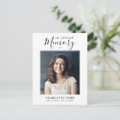 In Loving Memory Foto Begrafenisdienst Memorial Briefkaart (Staand voorkant)