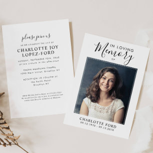 In Loving Memory Foto Begrafenisdienst Memorial Kaart