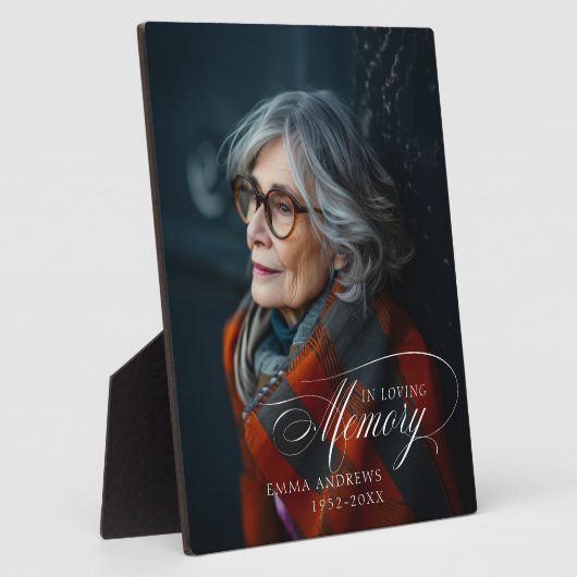 "In Loving Memory" Foto begrafenismonument Fotoplaat (Zijkant)