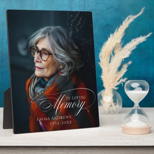 "In Loving Memory" Foto begrafenismonument Fotoplaat (Zijkant)