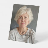 "In Loving Memory" Foto begrafenismonument Reclamebord Met Voetstuk (Voorkant)