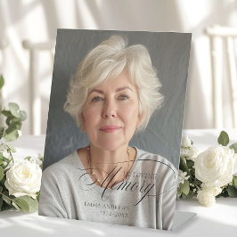 "In Loving Memory" Foto begrafenismonument Reclamebord Met Voetstuk