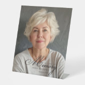 "In Loving Memory" Foto begrafenismonument Reclamebord Met Voetstuk (Voorkant)