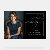 In Loving Memory Foto Begrafenismonument Welkom Acryl Bord (Voorkant)