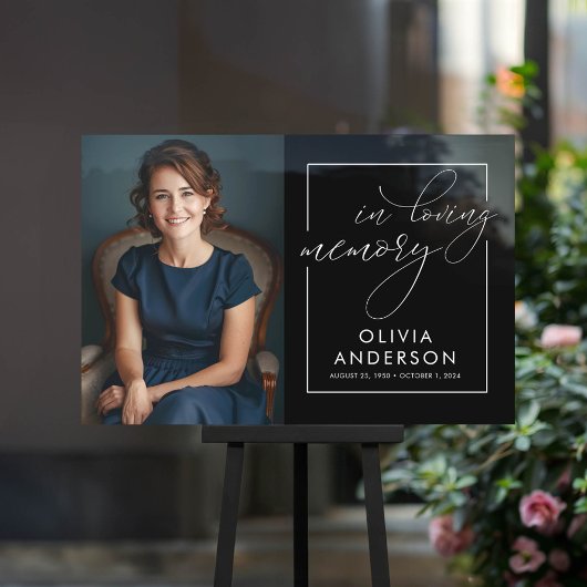 In Loving Memory Foto Begrafenismonument Welkom Acryl Bord