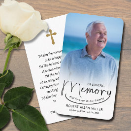 In Loving Memory Foto Bladwijzer Gebed Kaart Visitekaartje