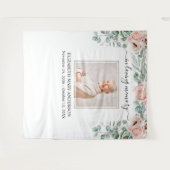 In Loving Memory Foto Blush Pink Pioen Memorial Wandkleed (Voorkant (horizontaal))