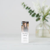 In Loving Memory Foto Eenvoudig begrafenis Bladwij Mini Visitekaartje (Staand voorkant)