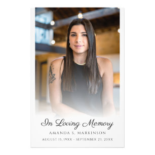 In Loving Memory Foto Eenvoudige Begrafenisservice Afdruk