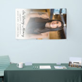 In Loving Memory Foto Eenvoudige Begrafenisservice Spandoek (Beurs)