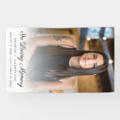 In Loving Memory Foto Eenvoudige Begrafenisservice Spandoek (Horizontaal)