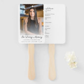 In Loving Memory Foto Eenvoudige Orde van Dienst Handwaaier (Voorkant en achterkant)