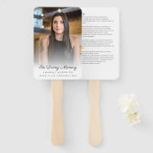 In Loving Memory Foto Eenvoudige Overlijdensadvert Handwaaier (Voorkant en achterkant)