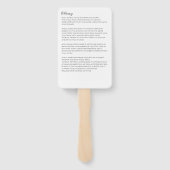 In Loving Memory Foto Eenvoudige Overlijdensadvert Handwaaier (Achterkant)