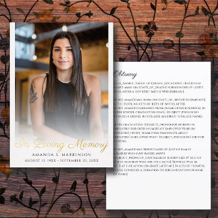 In Loving Memory Foto Eenvoudige Overlijdensbegraf Folie Uitnodiging