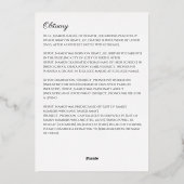 In Loving Memory Foto Eenvoudige Overlijdensbegraf Folie Uitnodiging (Achterkant)