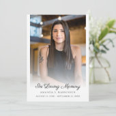 In Loving Memory Foto Eenvoudige Overlijdensbegraf Programmakaart (Staand voorkant)