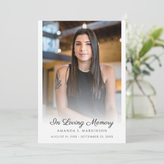 In Loving Memory Foto Eenvoudige Overlijdensbegraf Programmakaart (Staand voorkant)