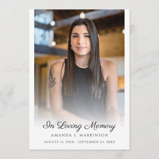 In Loving Memory Foto Eenvoudige Overlijdensbegraf Programmakaart (Voorkant)