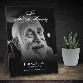 In Loving Memory Foto Elegant Schrift Tafelmodel Fotoplaat