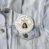 In Loving Memory Foto Goud en Wit Ronde Button 7,6 Cm (In situ)