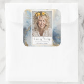 In Loving Memory Foto Gouden Blauwe Sticker (Tas)