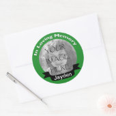 In Loving Memory Foto Groene Stickers (Envelop)