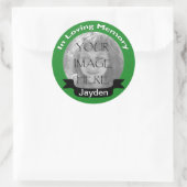 In Loving Memory Foto Groene Stickers (Tas)