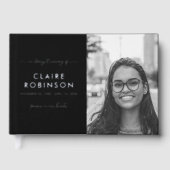 In Loving Memory Foto Hart Script Funeral Folie Gastenboek (Voorkant)