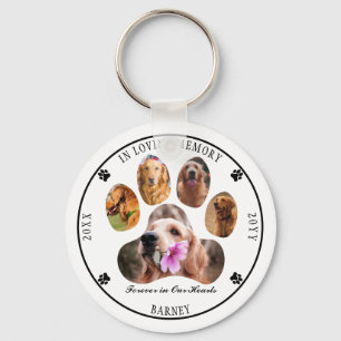 In Loving Memory Foto Huisdierherdenking - Wit Sleutelhanger