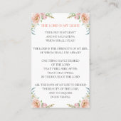 In Loving Memory Foto Memorial Elegant Peach Roos Visitekaartje (Achterkant)