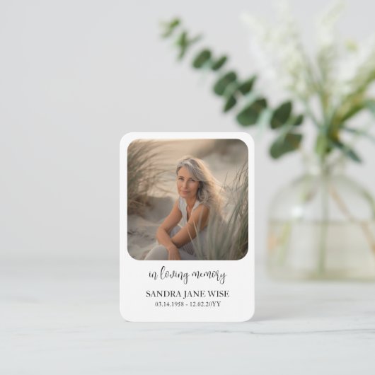 In Loving Memory Foto Memorial Wallet Kaart (Staand voorkant)