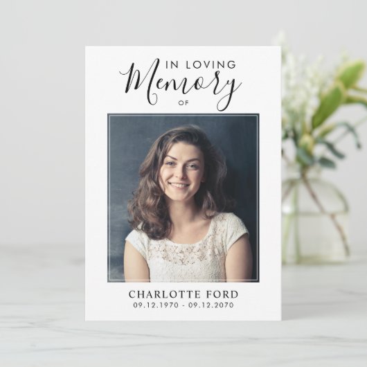 In Loving Memory Foto Orde van Service Memorial Programmakaart (Staand voorkant)