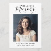 In Loving Memory Foto Orde van Service Memorial Programmakaart (Voorkant)