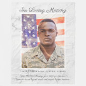 In Loving Memory Foto Quote Keepsake Fleece Deken (Voorkant)