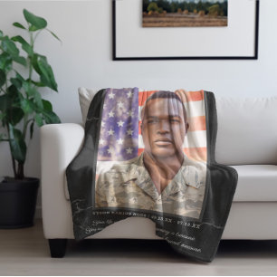 In Loving Memory Foto Quote Keepsake Fleece Deken