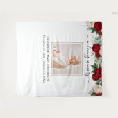 In Loving Memory Foto Rood Wit Rozen Memorial Wandkleed (Voorkant (horizontaal))