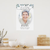 In Loving Memory Foto Script Eucalyptus Groene Tin Poster (Keuken)