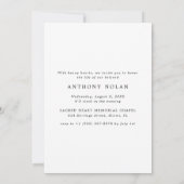 In Loving Memory Foto Uitnodiging voor begrafenish (Achterkant)