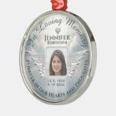 In Loving Memory Foto Zilver Metalen Ornament (Links)