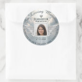 In Loving Memory Foto Zilver Ronde Sticker (Tas)